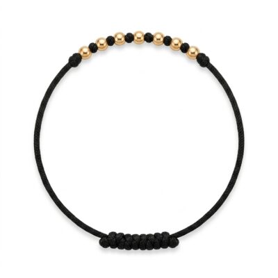 Chambala de 7 Nós com Bolinhas de Ouro de 3 mm